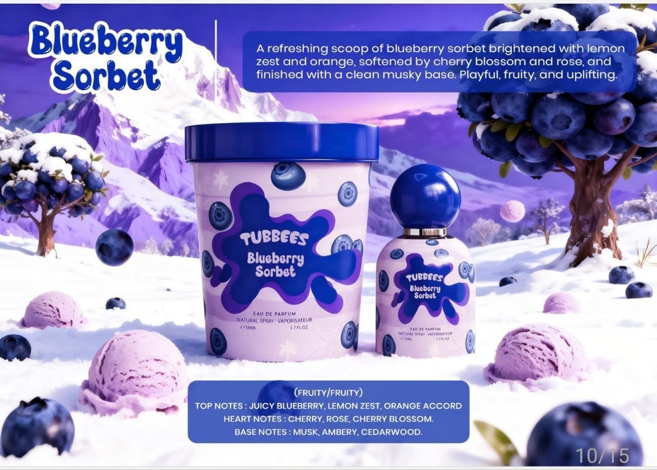 Tubbees Blueberry Sorbet Eau de Parfum 50ml - Timavie