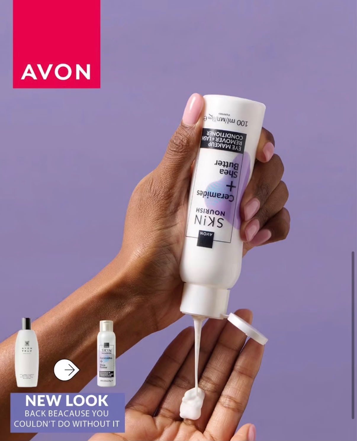 Avon Skin Nourish Ceramides + Shea Butter Eye Makeup Remover & Lash Conditioner 100ml - Timavie
