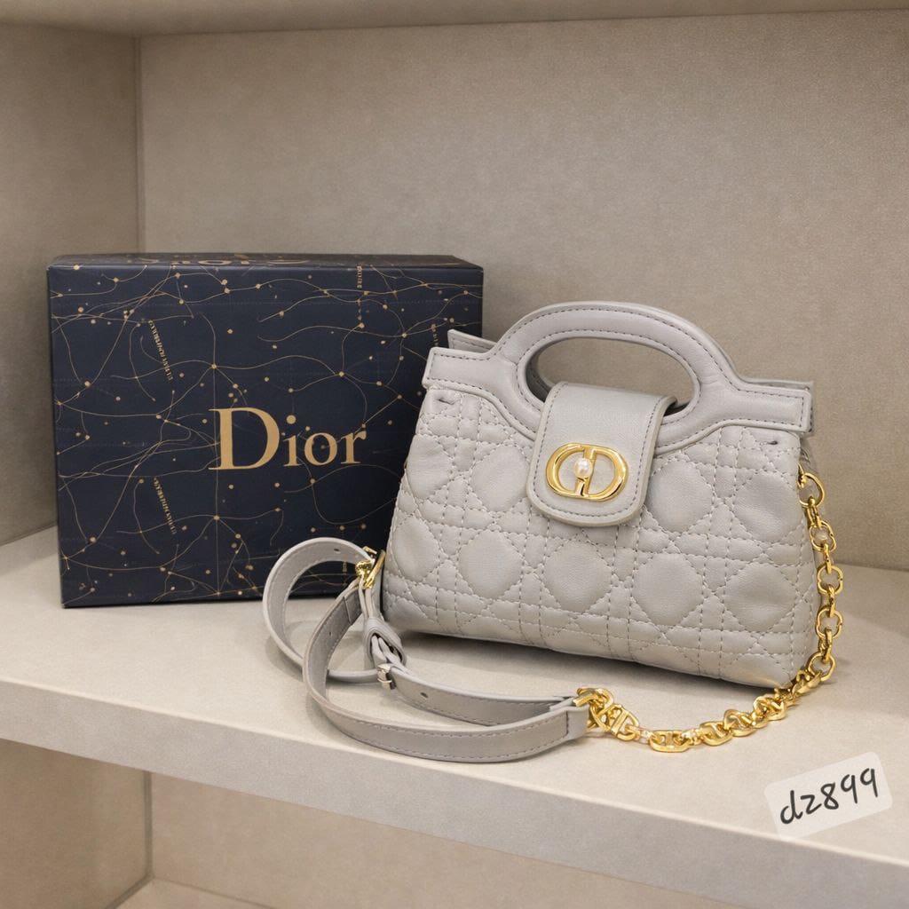 Dior Style Quilted Mini Handbag with Chain Strap - Timavie