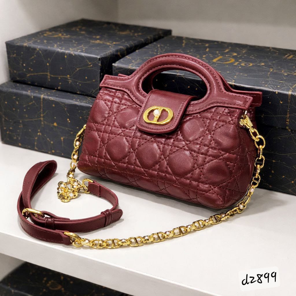 Dior Style Quilted Mini Handbag with Chain Strap - Timavie