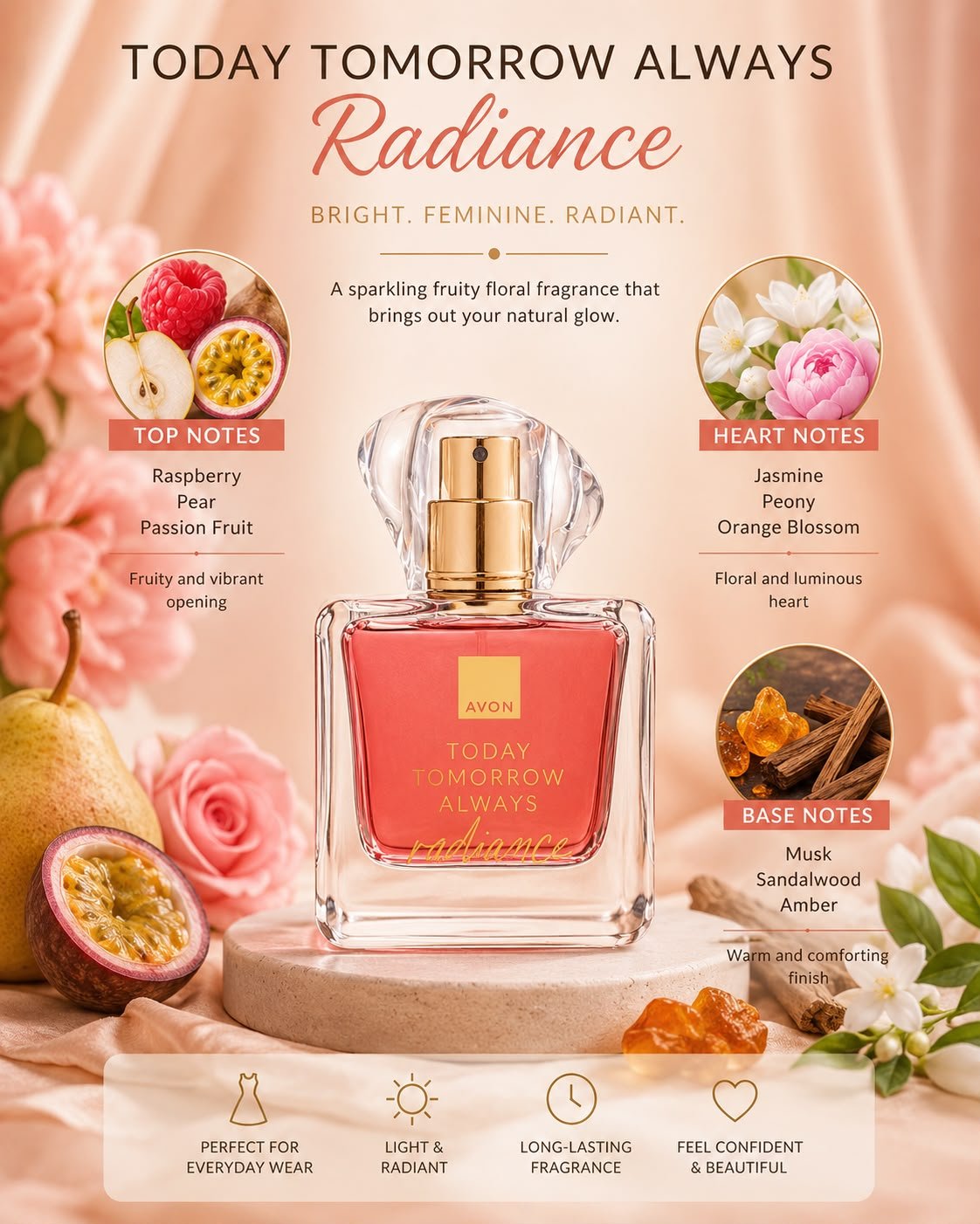 Avon Today Tomorrow Always Radiance – Limited Offer | EDP + Body Cream + Free Jewelry Set - Timavie