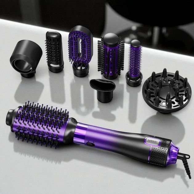 VGR V - 488 8 - in - 1 Professional Hot Air Brush – Dry, Style & Curl - Timavie