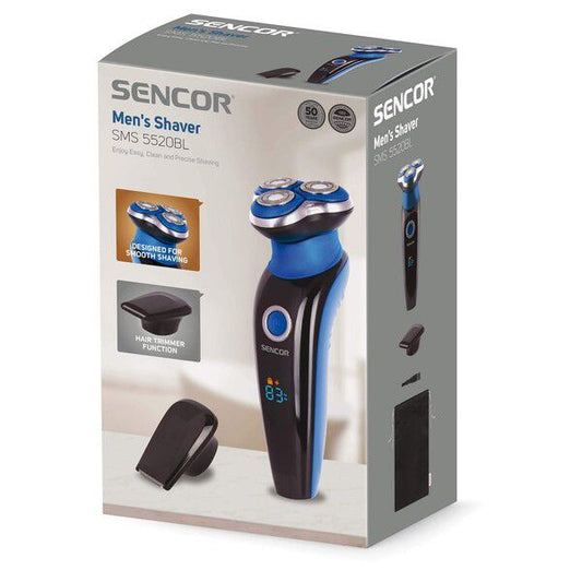 Sencor SMS 5520BL Men’s Electric Shaver – 3 - Head Rotary with Hair Trimmer - Timavie