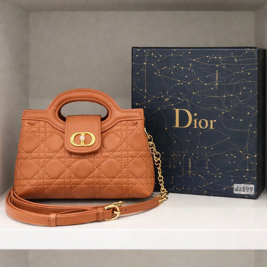 Dior Style Quilted Mini Handbag with Chain Strap - Timavie