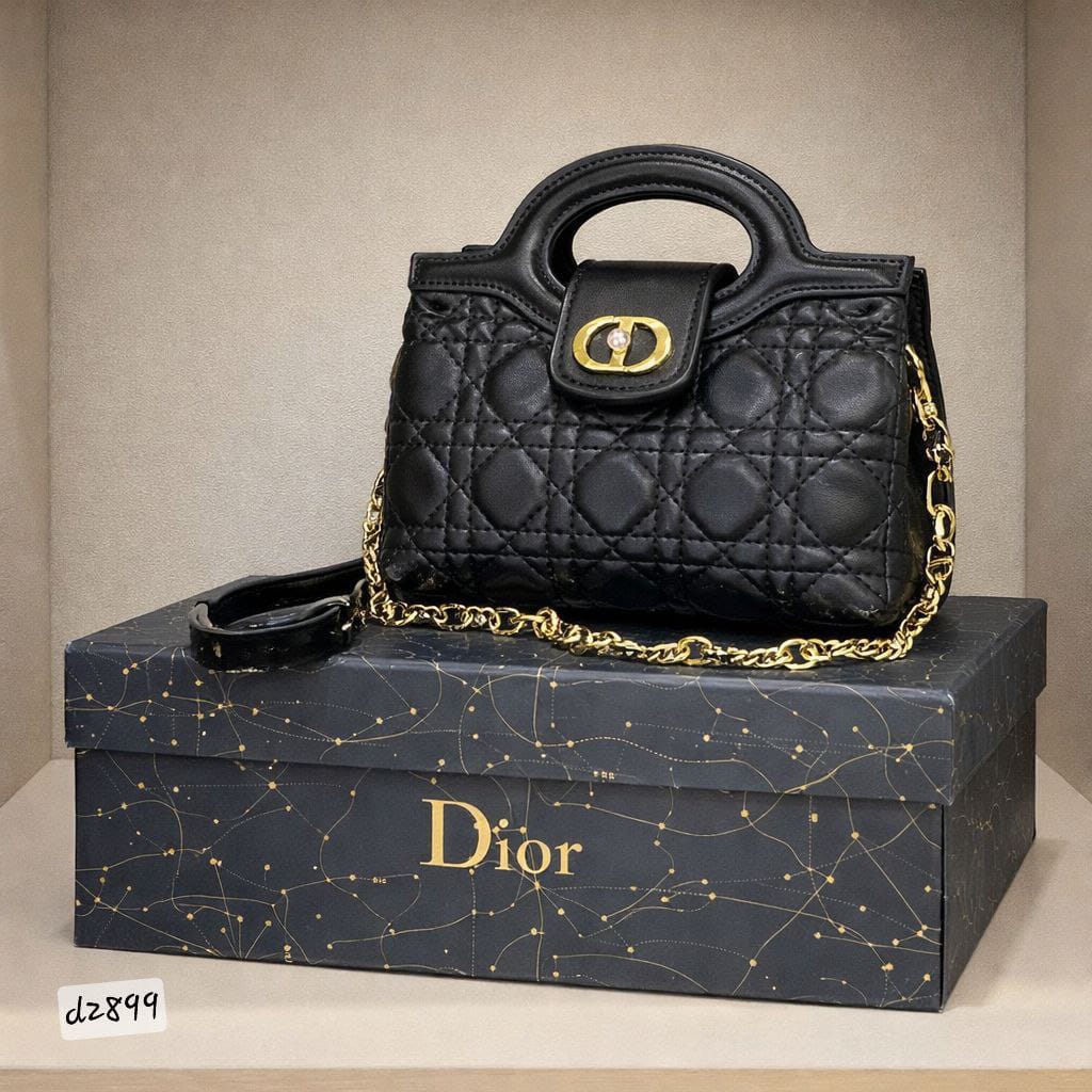 Dior Style Quilted Mini Handbag with Chain Strap - Timavie