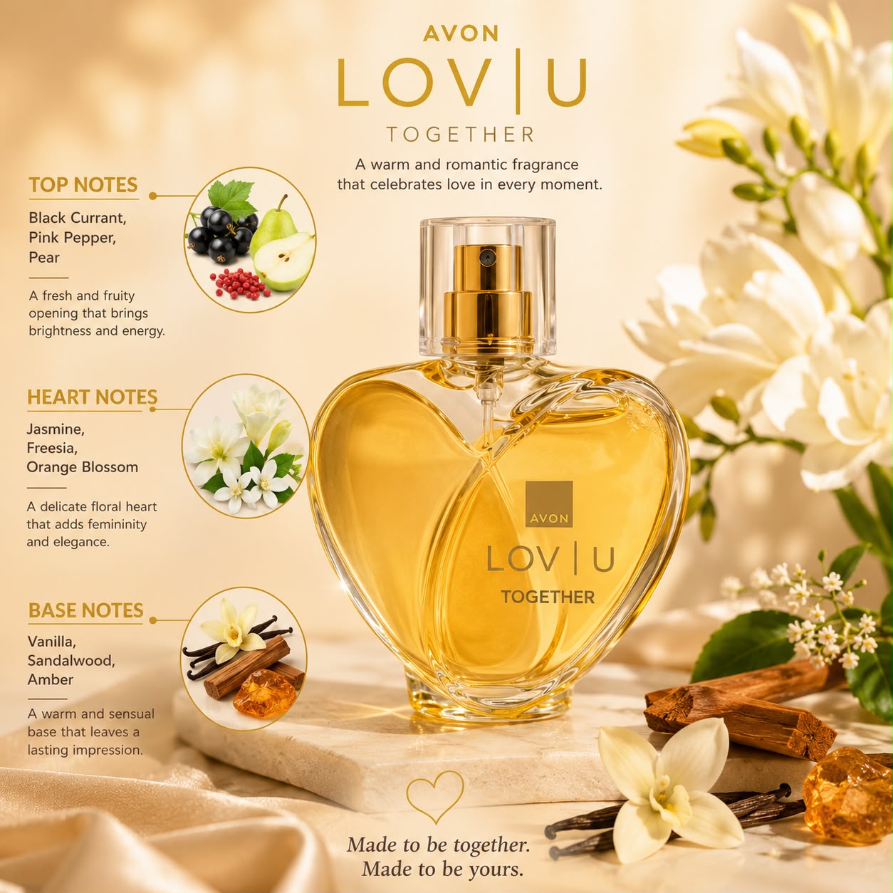 Avon Lov U Together Eau de Parfum 50ml – Romantic Floral Fragrance for Women