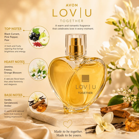 Avon Lov U Together Eau de Parfum 50ml – Romantic Floral Fragrance for Women
