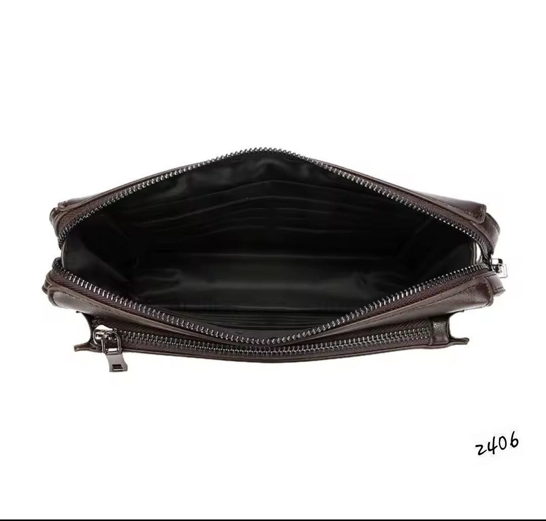Gorchis Men's Leather Clutch Bag – Multi-Compartment Wristlet | Code 2406