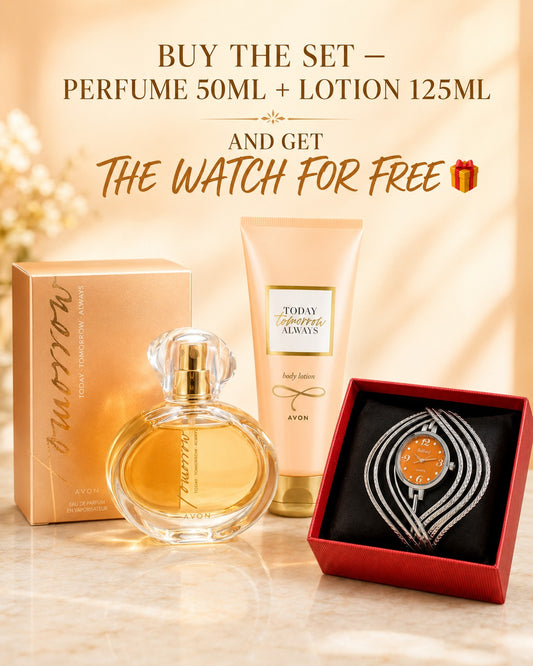 Avon Today Tomorrow Always Set – Buy EDP 50ml + Body Lotion 125ml Get Beiucci Watch Free