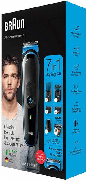 Braun MGK5245 All - In - One Trimmer 5 – 7 - in - 1 Grooming Kit with Gillette Razor - Timavie
